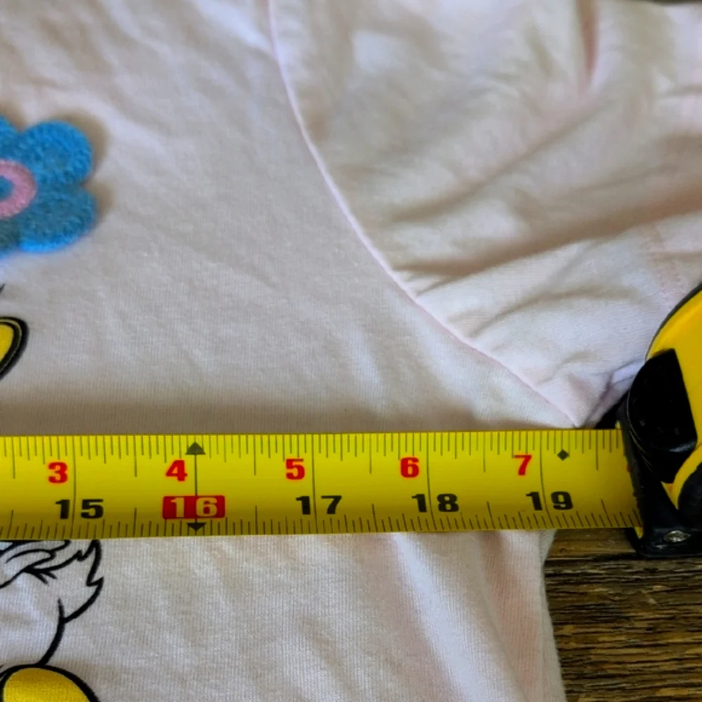 Disney Pink Mickey & Mini Mouse + Friends Graphic Shirt Crochet Flowers SZ M - Picture 16 of 16